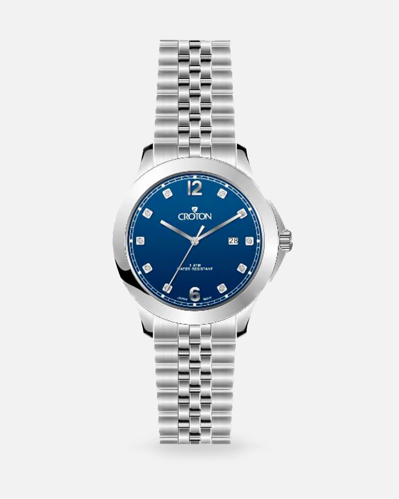 Croton's Ladies Stainless Steel Watch with Diamond Markers