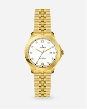 Croton's Ladies Stainless Steel Watch with Diamond Markers