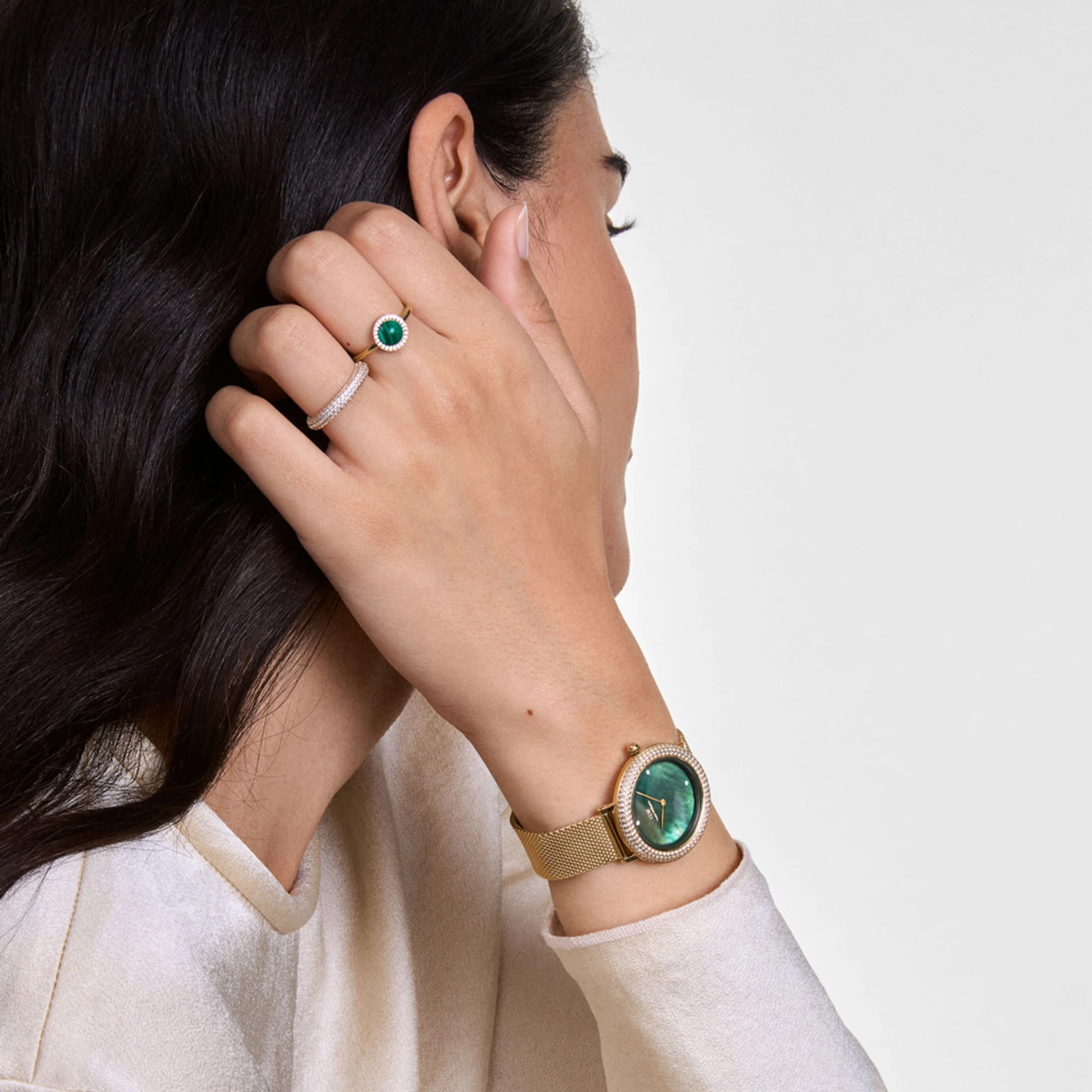 Crystalline Bezel Evergold Green