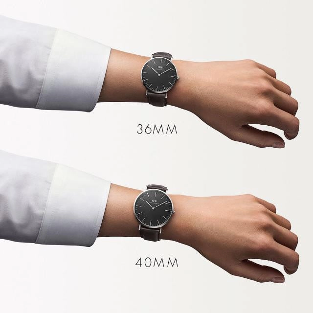 Daniel Wellington - Classic Black Bristol 36mm argento orologio donna