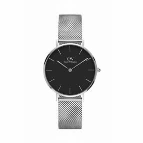 Daniel Wellington - Classic Petite Sterling 32mm argento nero bianco orologio donna