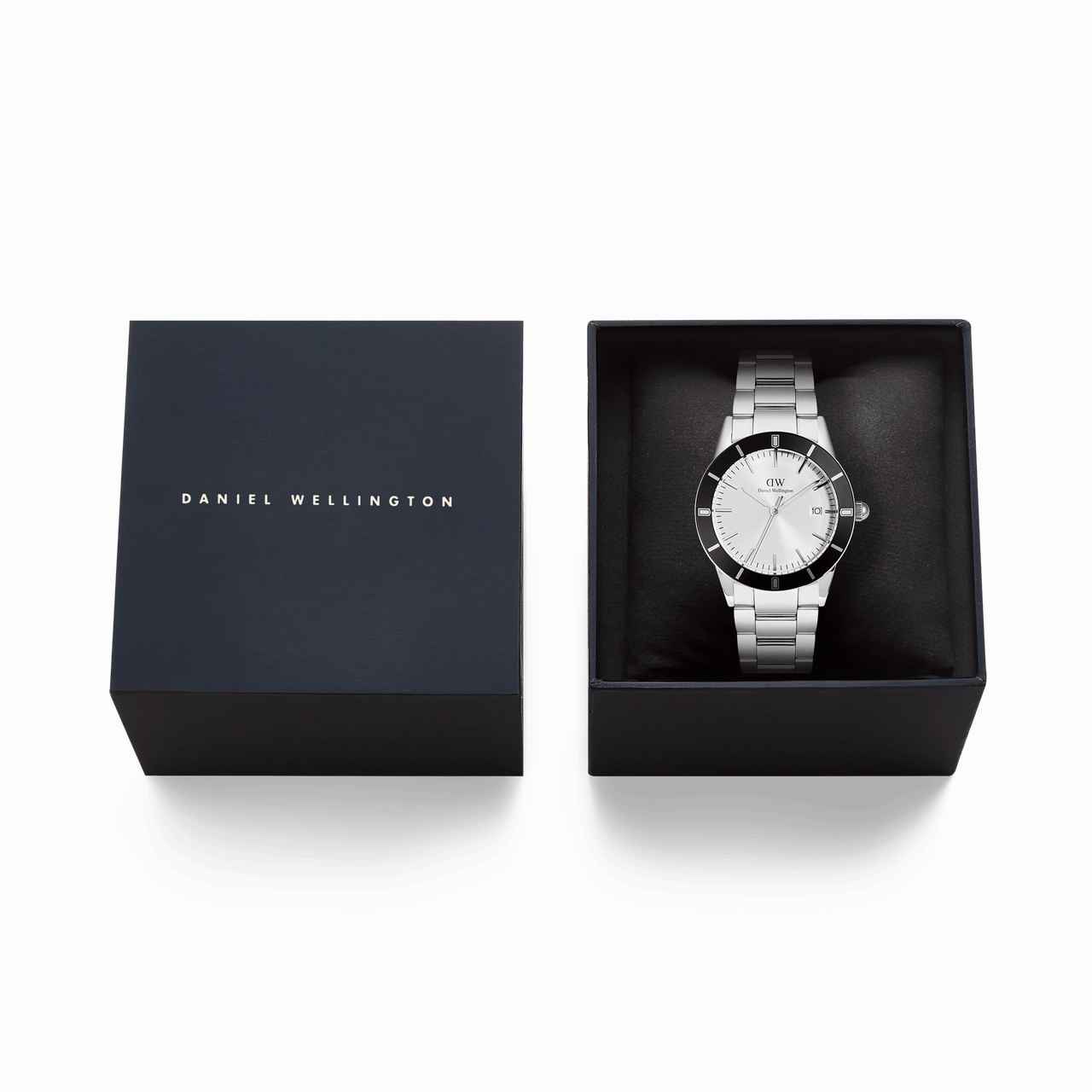 Daniel Wellington Iconic Paradigma Link Black Bezel White Dial Watch DW00100819