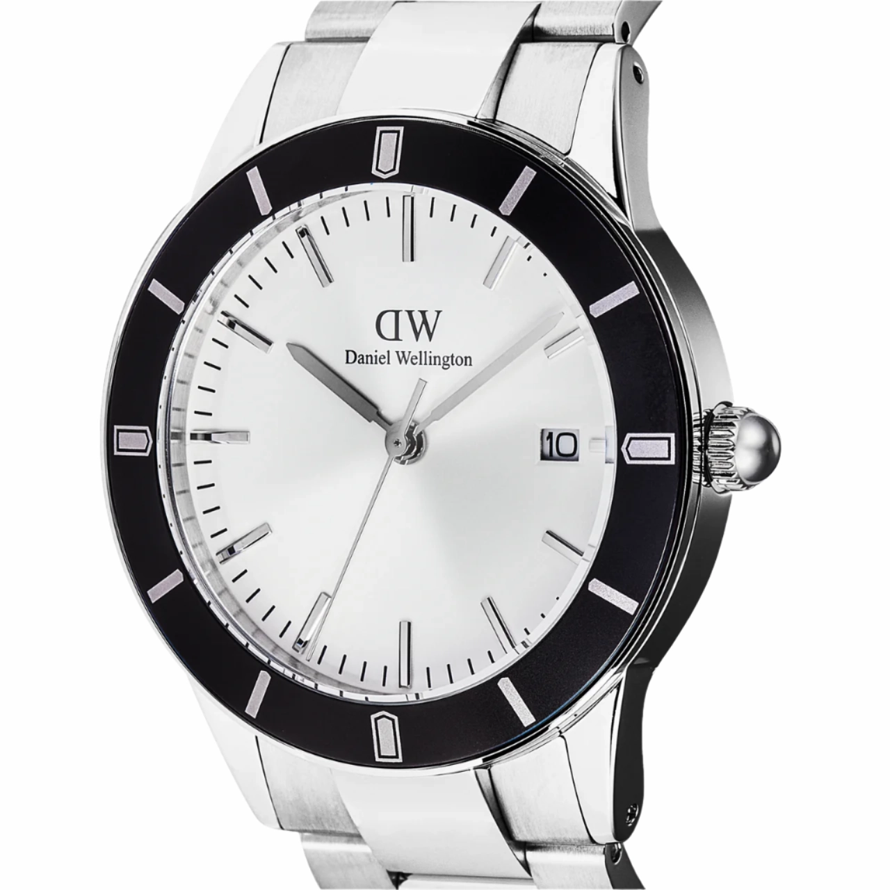 Daniel Wellington Iconic Paradigma Link Black Bezel White Dial Watch DW00100819