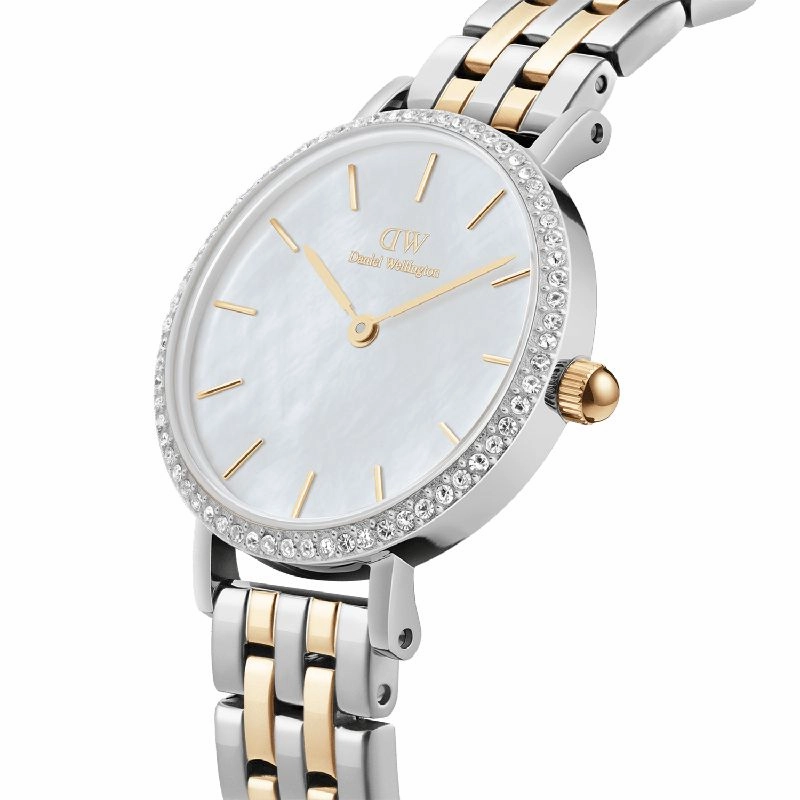 Daniel Wellington Petite Lumine Bezel 5-Link Two-Tone MOP 28mm