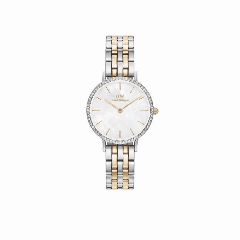 Daniel Wellington Petite Lumine Bezel 5-Link Two-Tone MOP 28mm