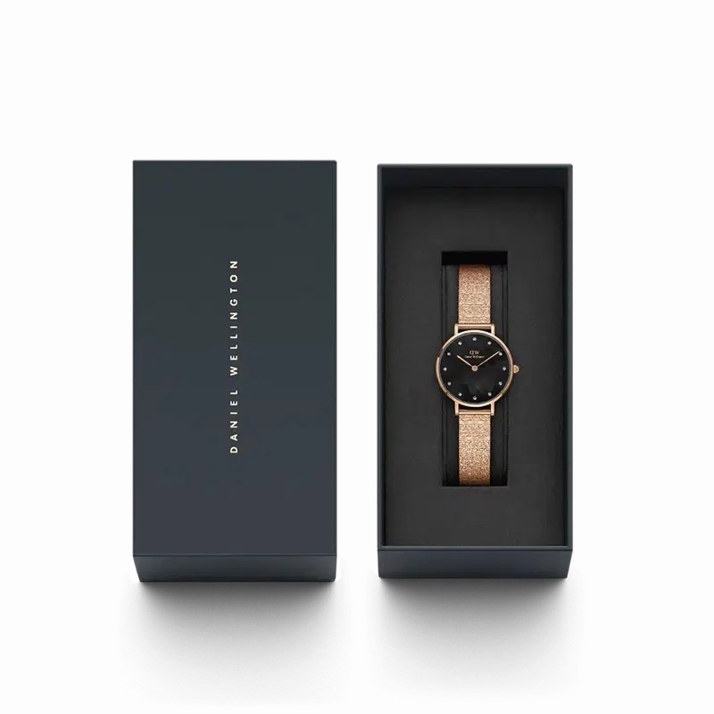 Daniel Wellington Petite Lumine Pressed Piano Rose Gold Watch 28mm