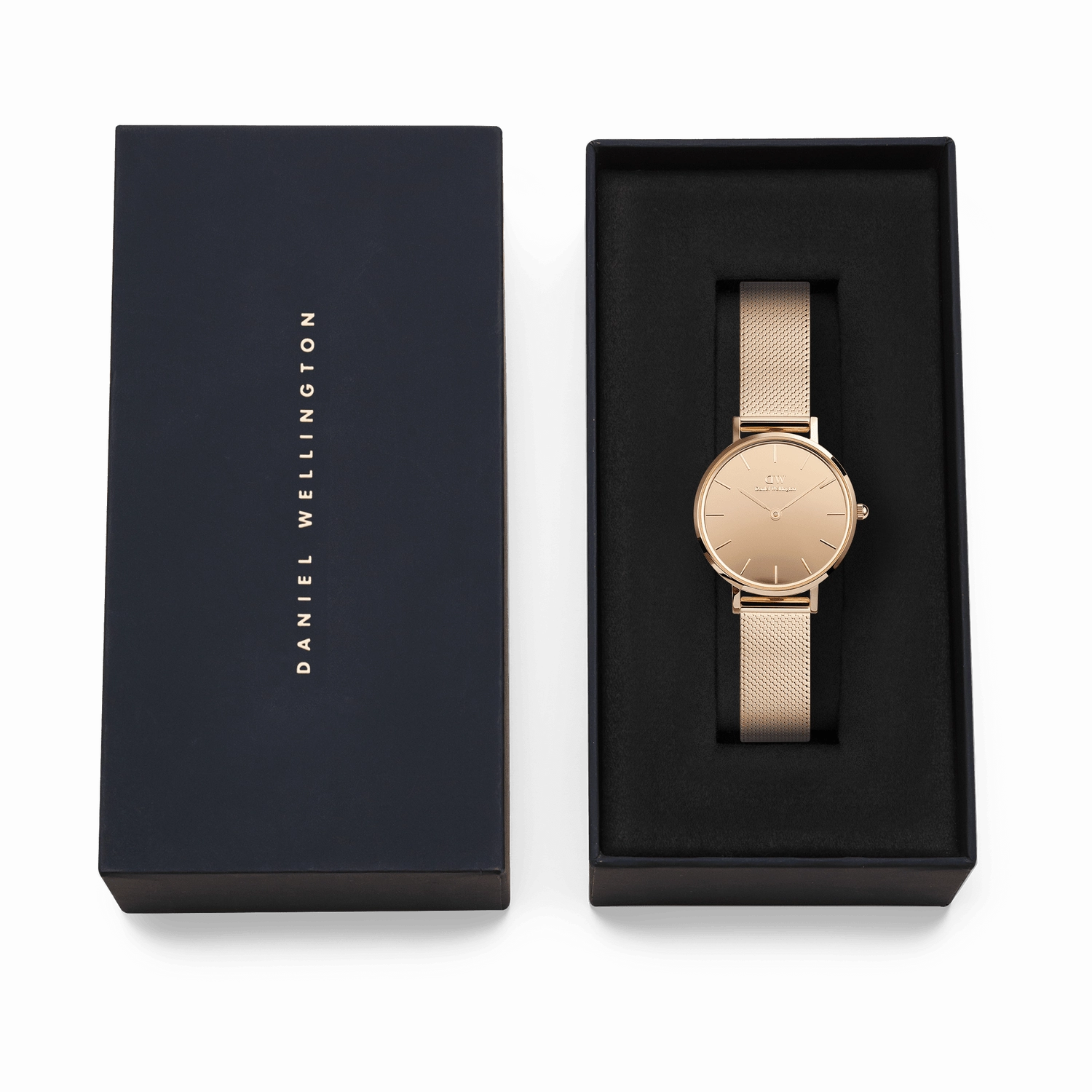 Daniel Wellington Petite Mirror Reflection Rose Gold Dial Watch DW00100795