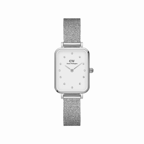 Daniel Wellington Quadro Lumine Pressed Sterling White Dial Watch DW00100597
