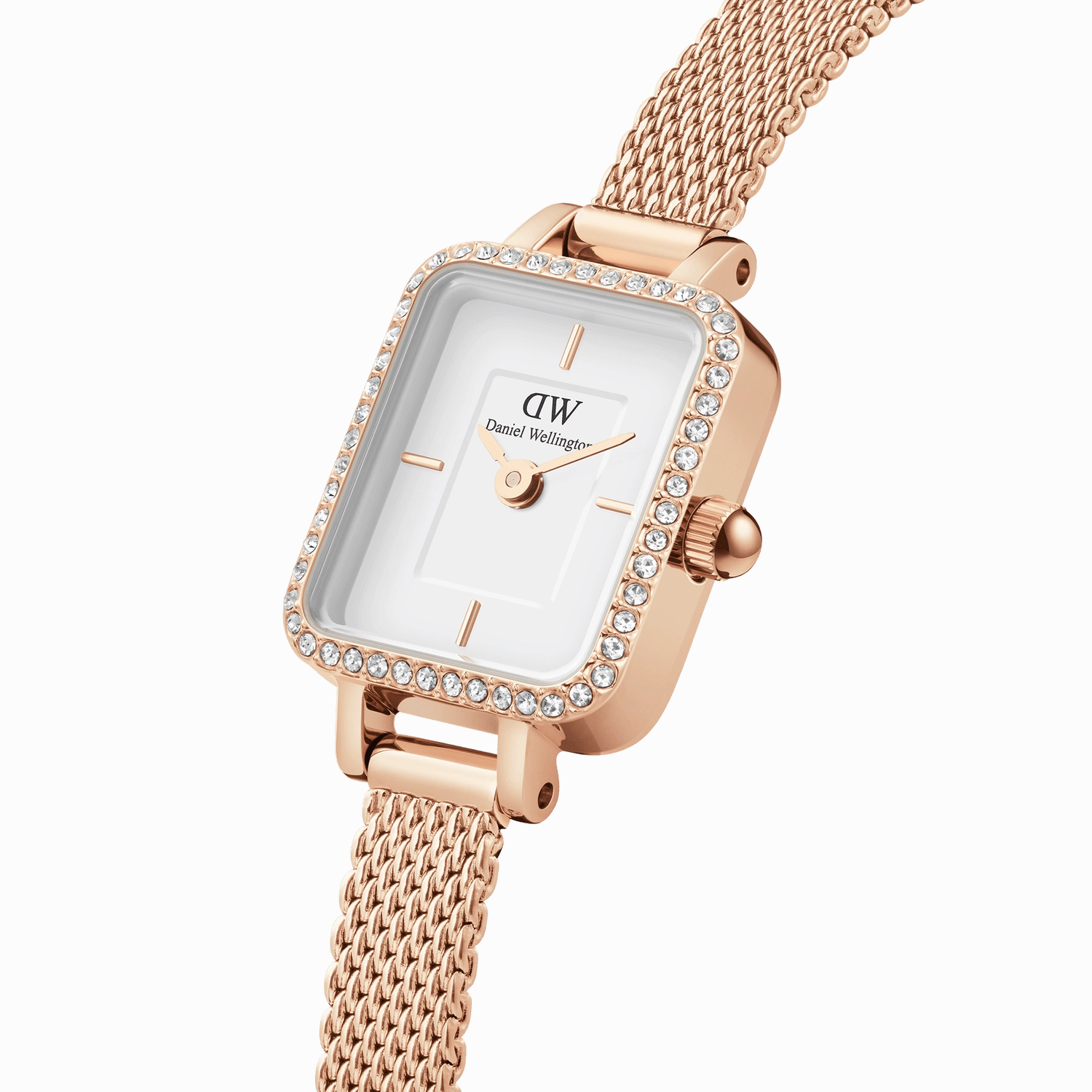 Daniel Wellington Quadro Mini Lumine Bezel Rose Gold Watch DW00100731