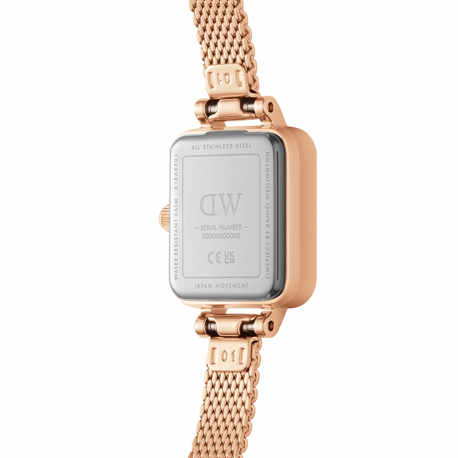 Daniel Wellington Quadro Mini Lumine Bezel Rose Gold Watch DW00100731