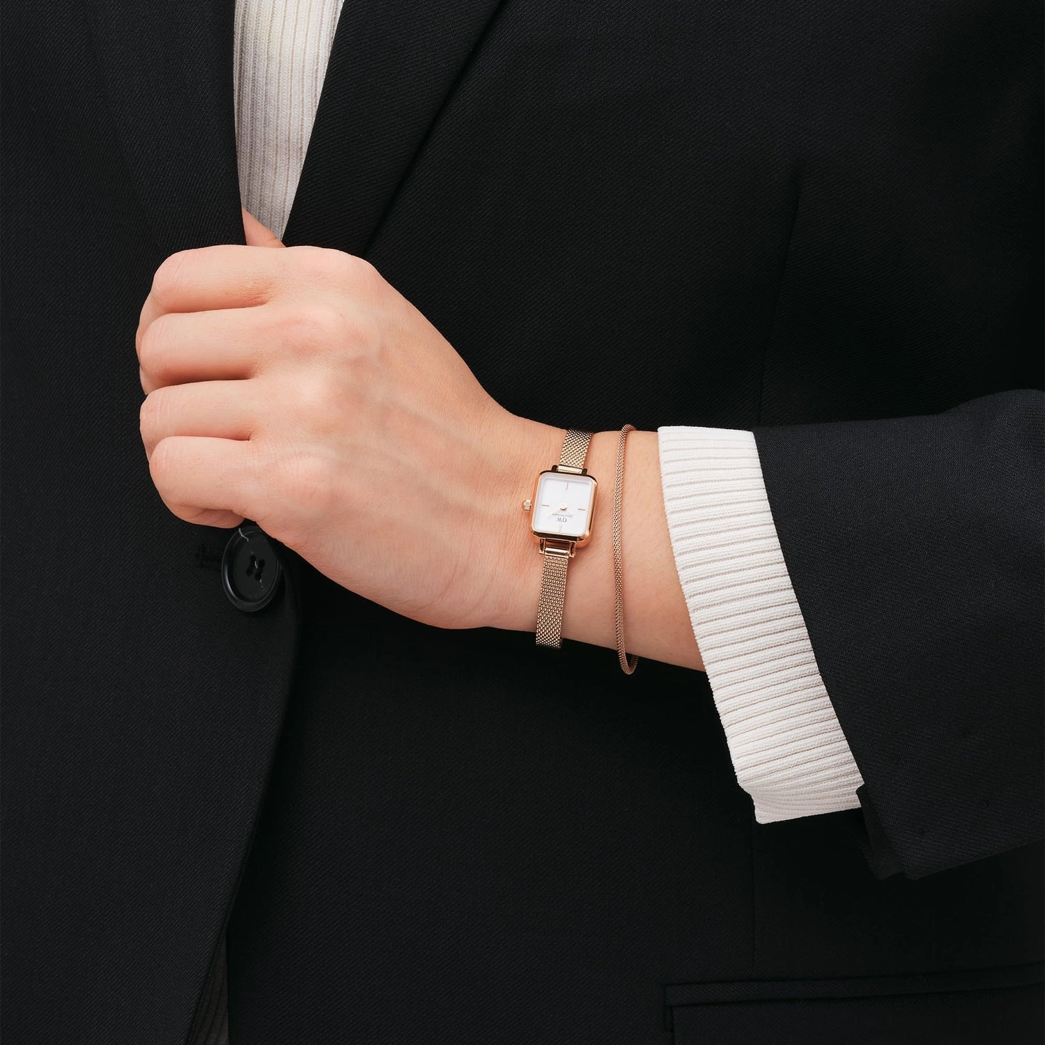 Daniel Wellington Quadro Mini Melrose White Dial Watch DW00100727