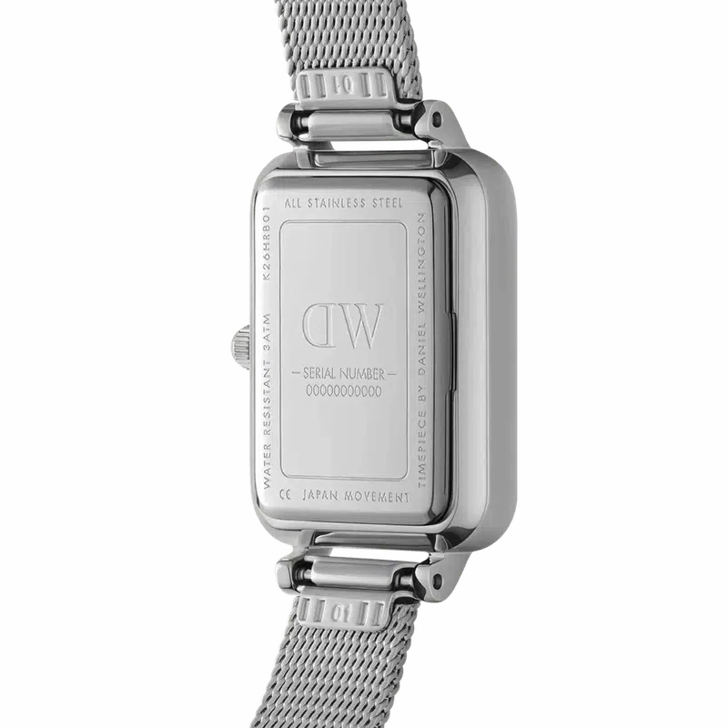 Daniel Wellington Quadro Pressed Piano Silver Watch 20x26mm