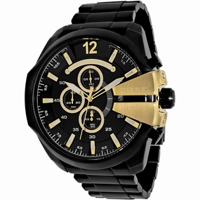 Diesel Men's Watch - Mega Chief Quartz Chronograph Black Dial Steel Bracelet | DZ4338