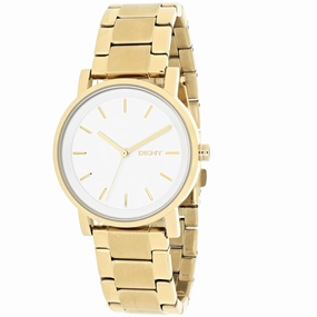 DKNY Women's Watch - Soho Quartz SS Case Silver Dial Yellow Gold Bracelet | NY2343