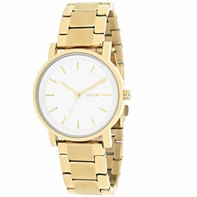 DKNY Women's Watch - Soho Quartz SS Case Silver Dial Yellow Gold Bracelet | NY2343