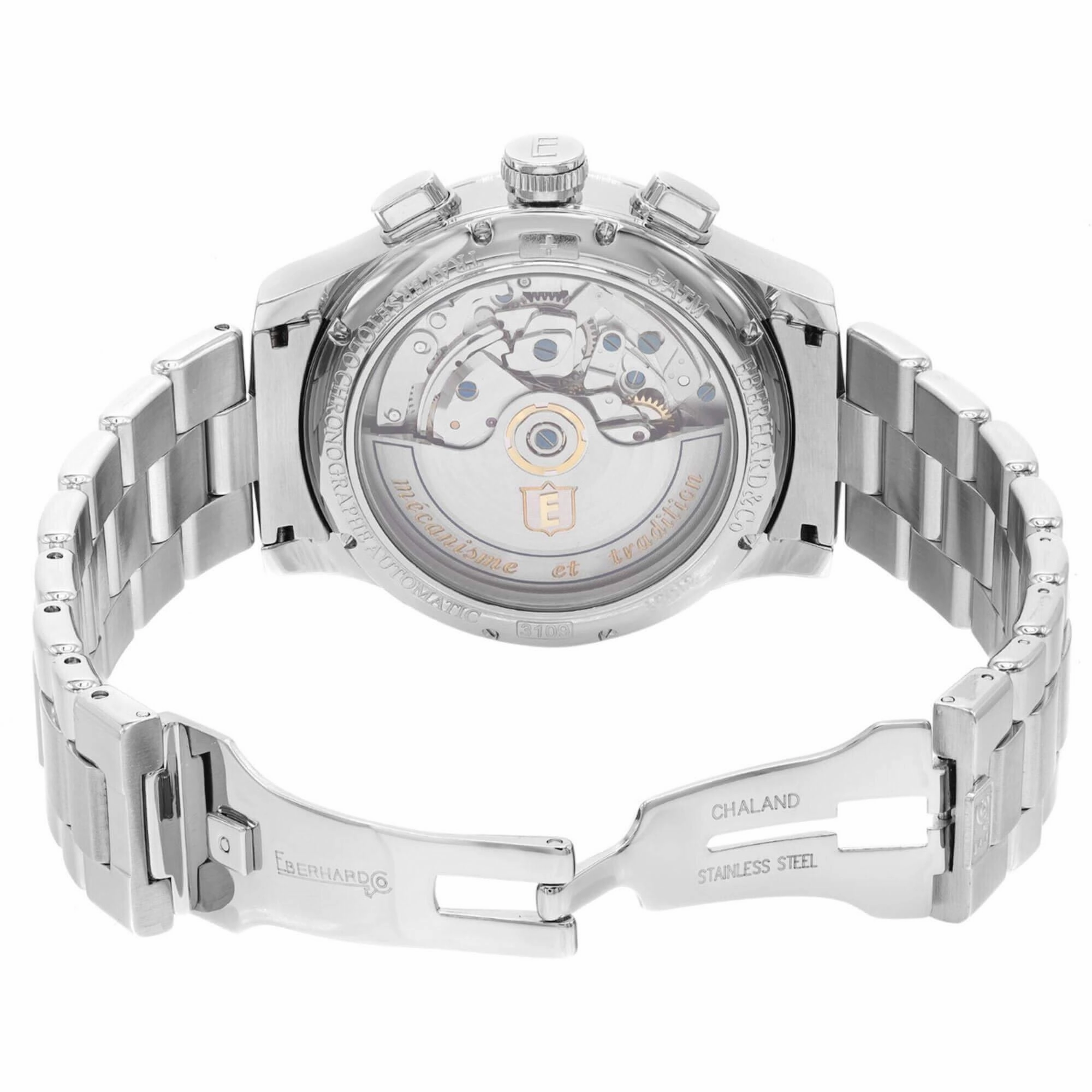 Eberhard & Co. Men's Watch - Traversetolo Chronograph White Dial Silver Bracelet 31051.2