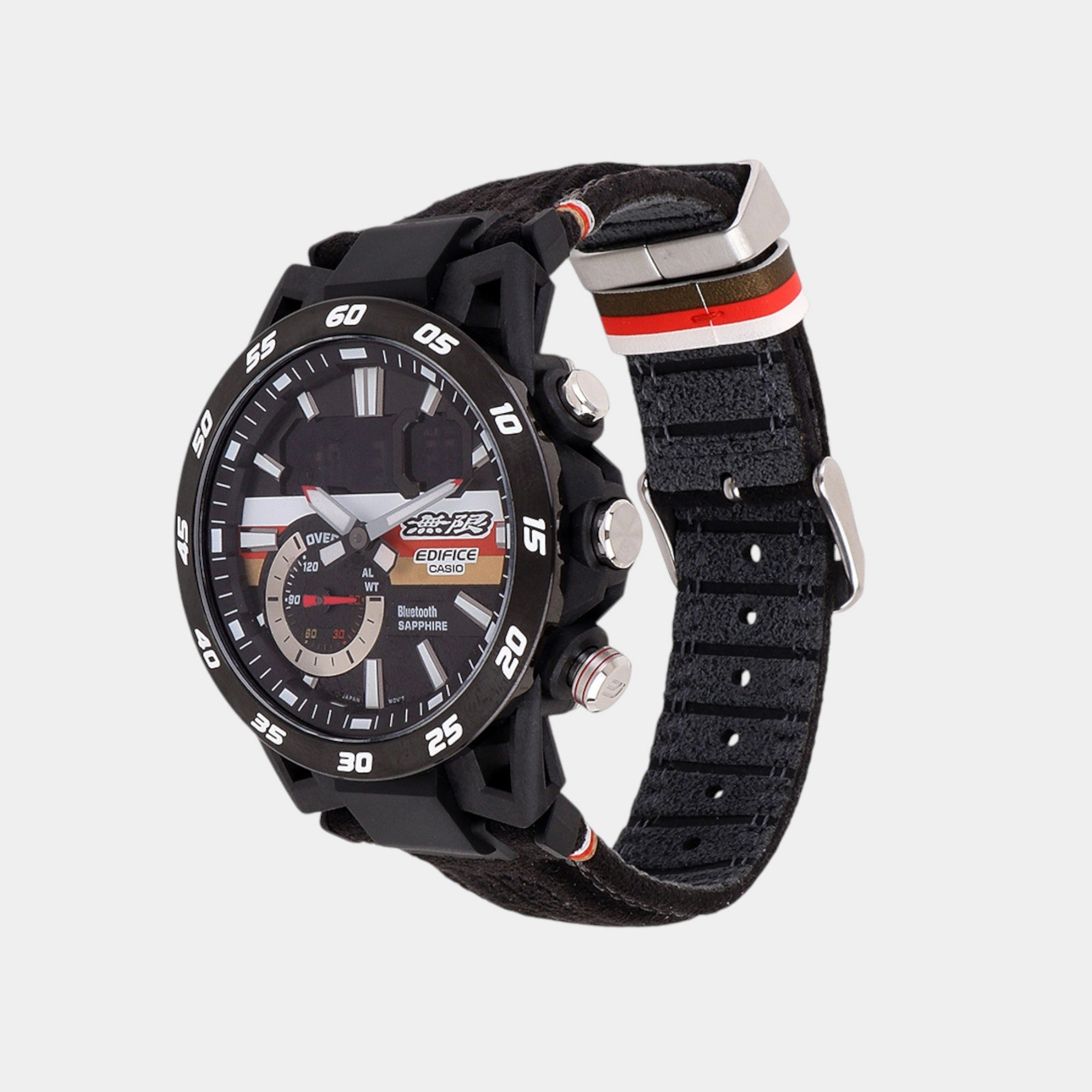 Edifice Men Quartz Black Dial Analog-Digital Leather Watch ECB-40MU-1ADR ED592