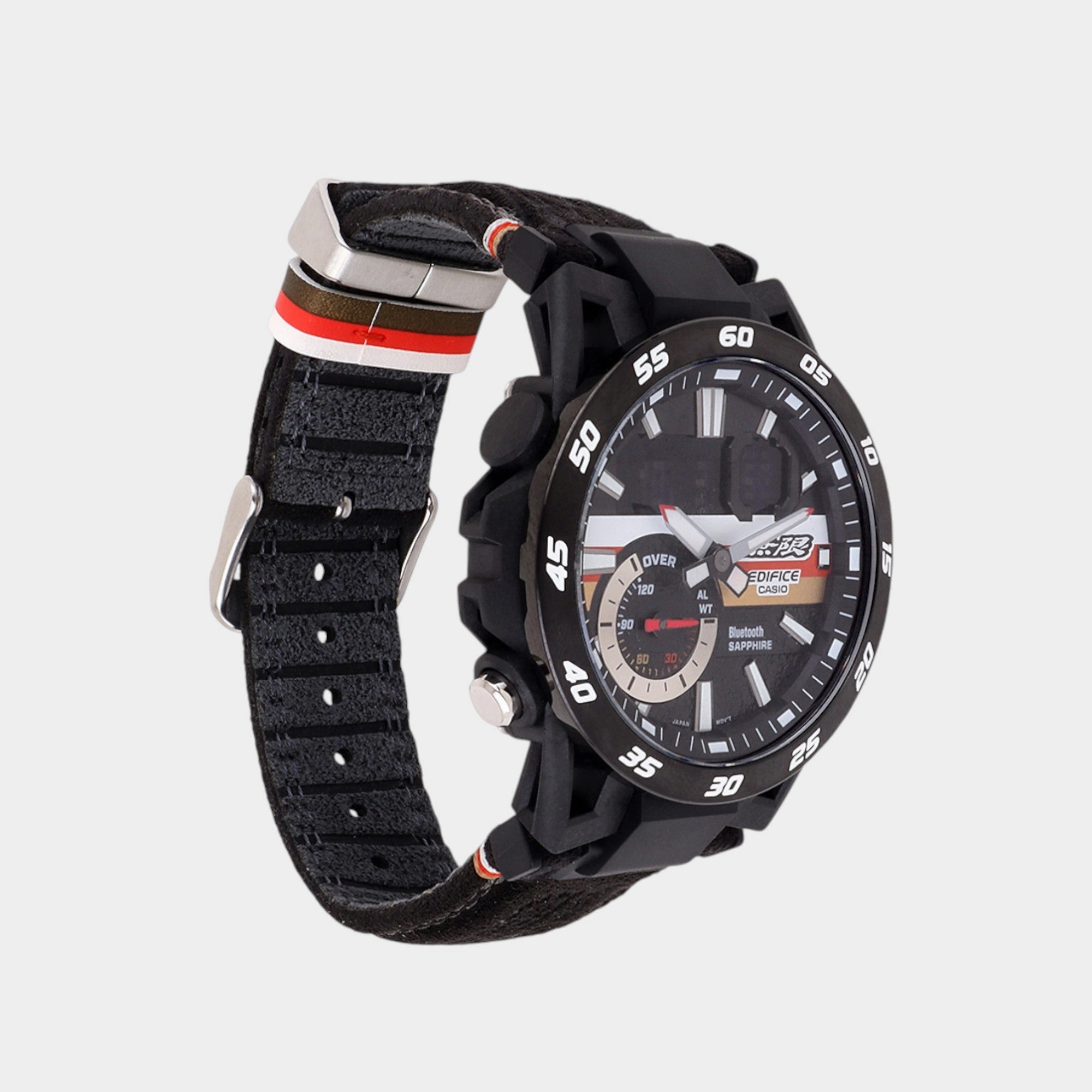 Edifice Men Quartz Black Dial Analog-Digital Leather Watch ECB-40MU-1ADR ED592