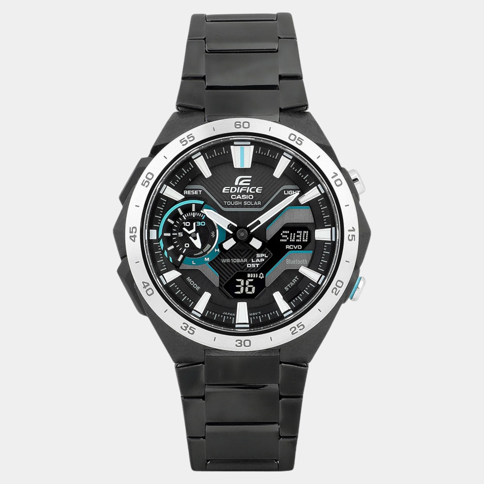 Edifice Men Quartz Black Dial Analog-Digital Stainless Steel Watch ECB-2200DD-1ADF ED590