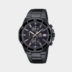 Edifice Men Quartz Black Dial Chronograph Stainless Steel Watch EFV-640DC-1AVUDF ED638
