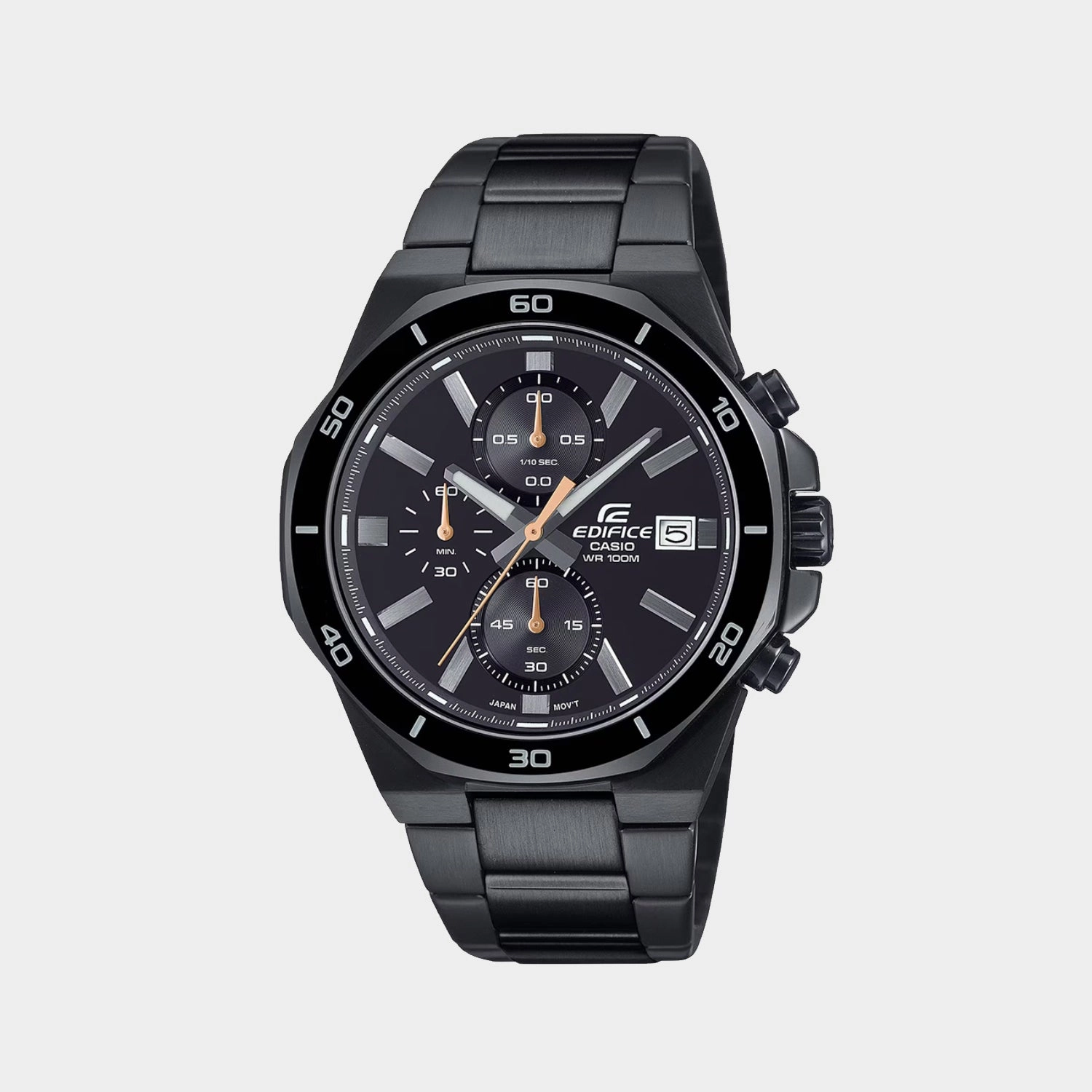Edifice Men Quartz Black Dial Chronograph Stainless Steel Watch EFV-640DC-1AVUDF ED638