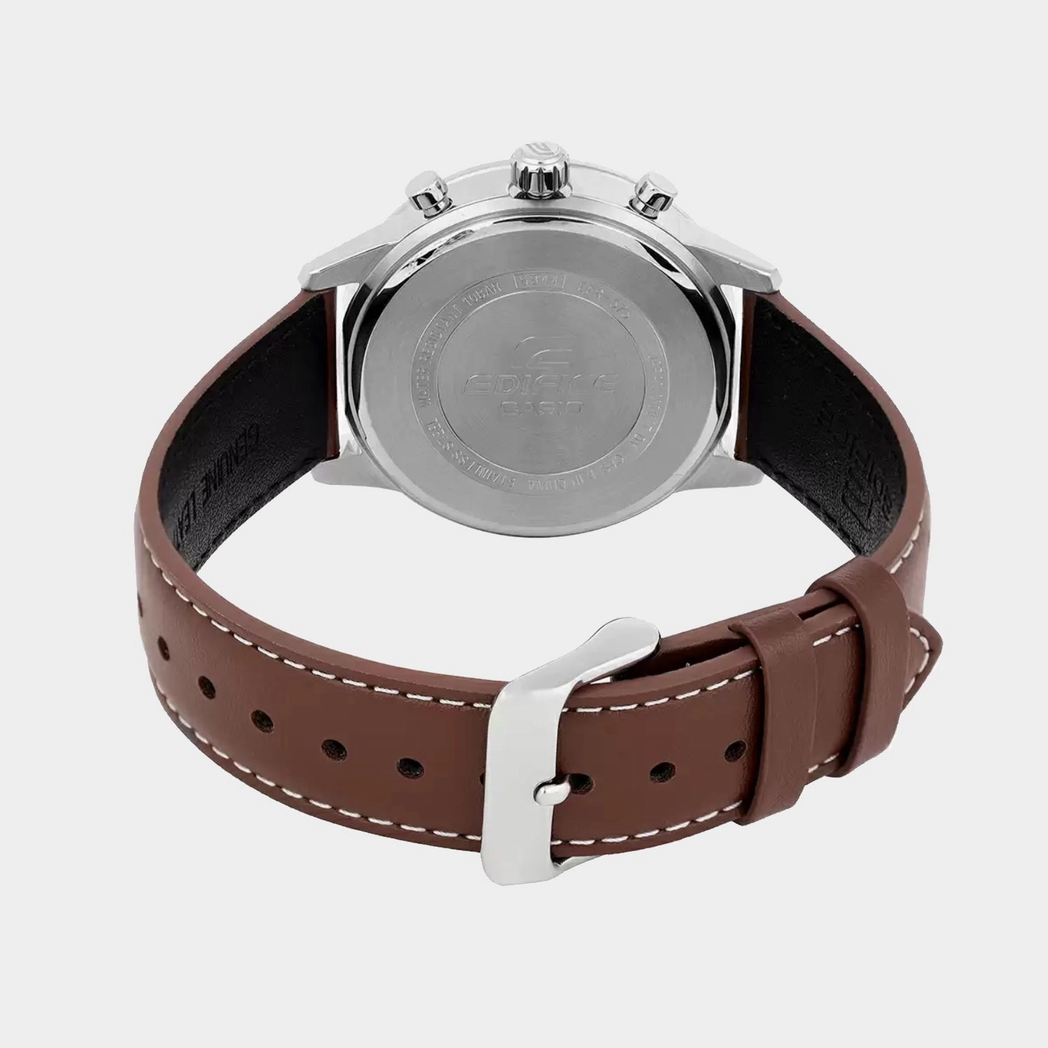 Edifice Men Quartz Cream And Black Dial Multi-Function Leather Watch EFR-575L-7ADF - ED657