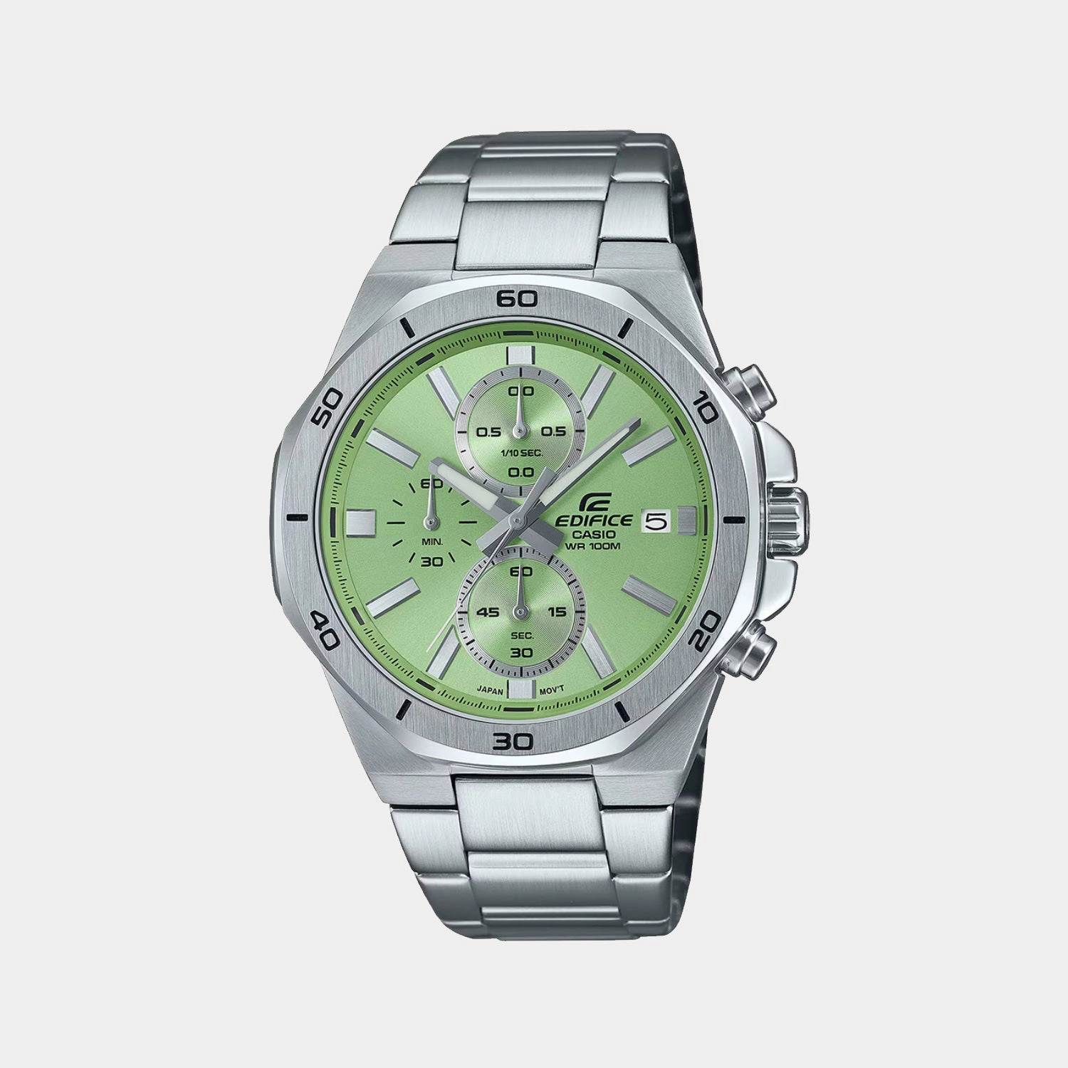 Edifice Men Quartz Green Dial Analog Stainless Steel Watch EFV-640D-3AVUDF ED637