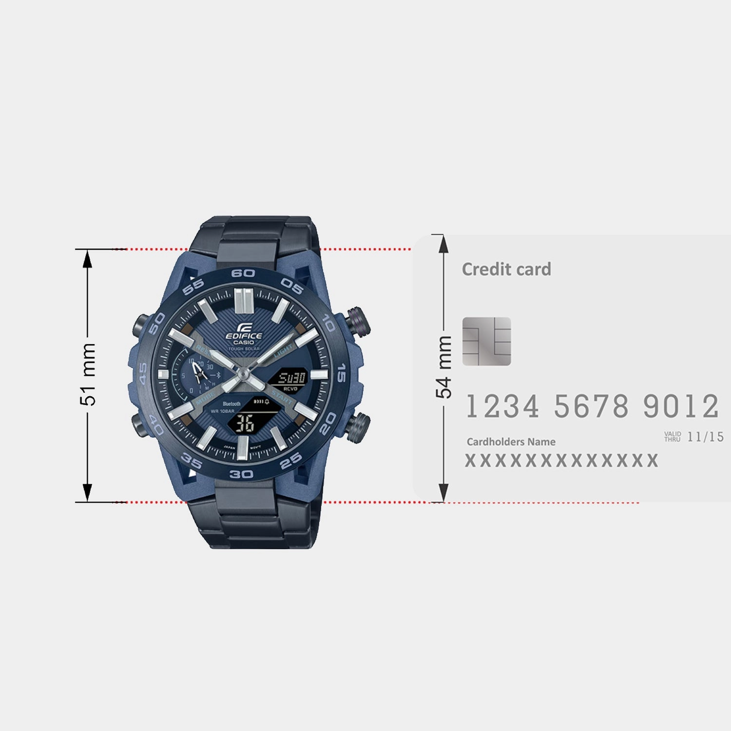 Edifice Men Quartz Navy Dial Analog-Digital Stainless Steel Watch ECB-2000CB-2ADF ED639