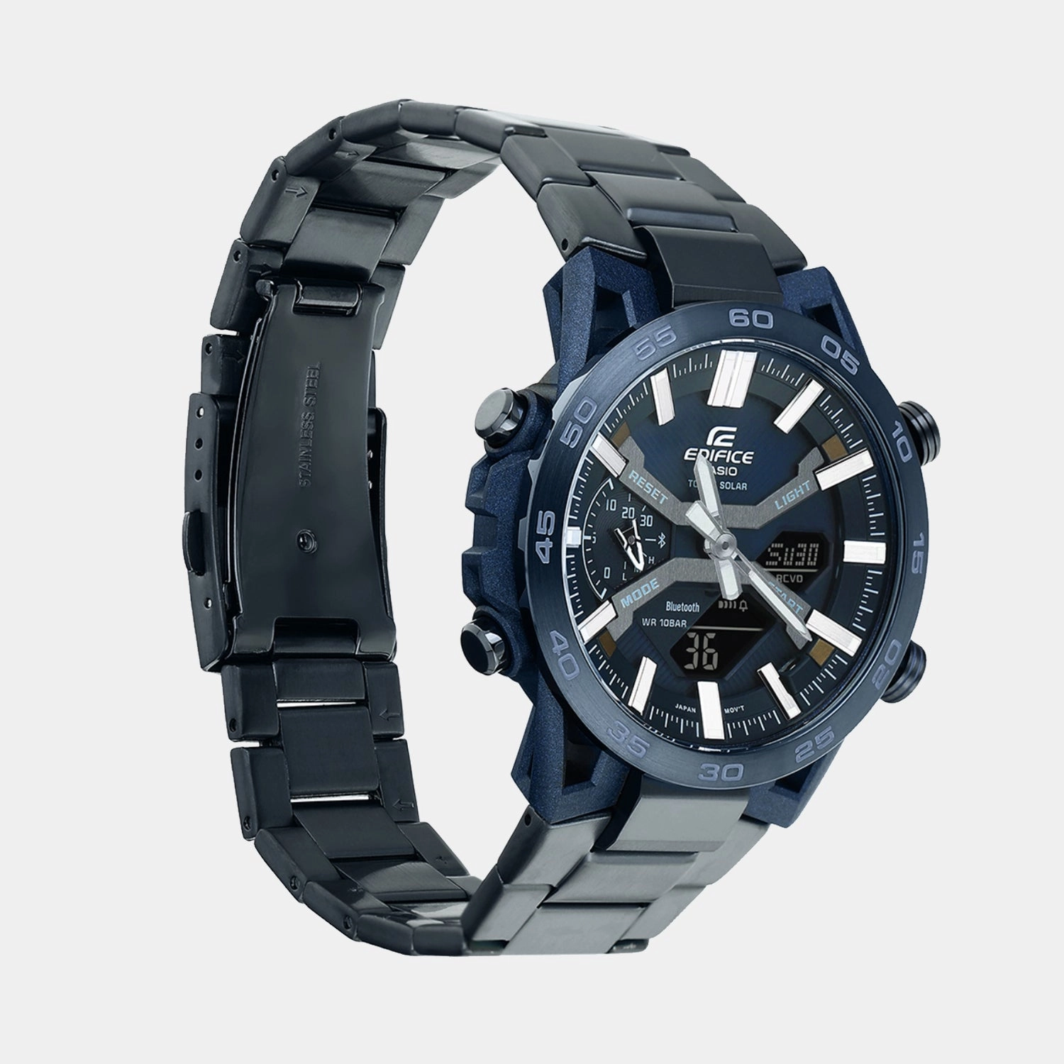 Edifice Men Quartz Navy Dial Analog-Digital Stainless Steel Watch ECB-2000CB-2ADF ED639