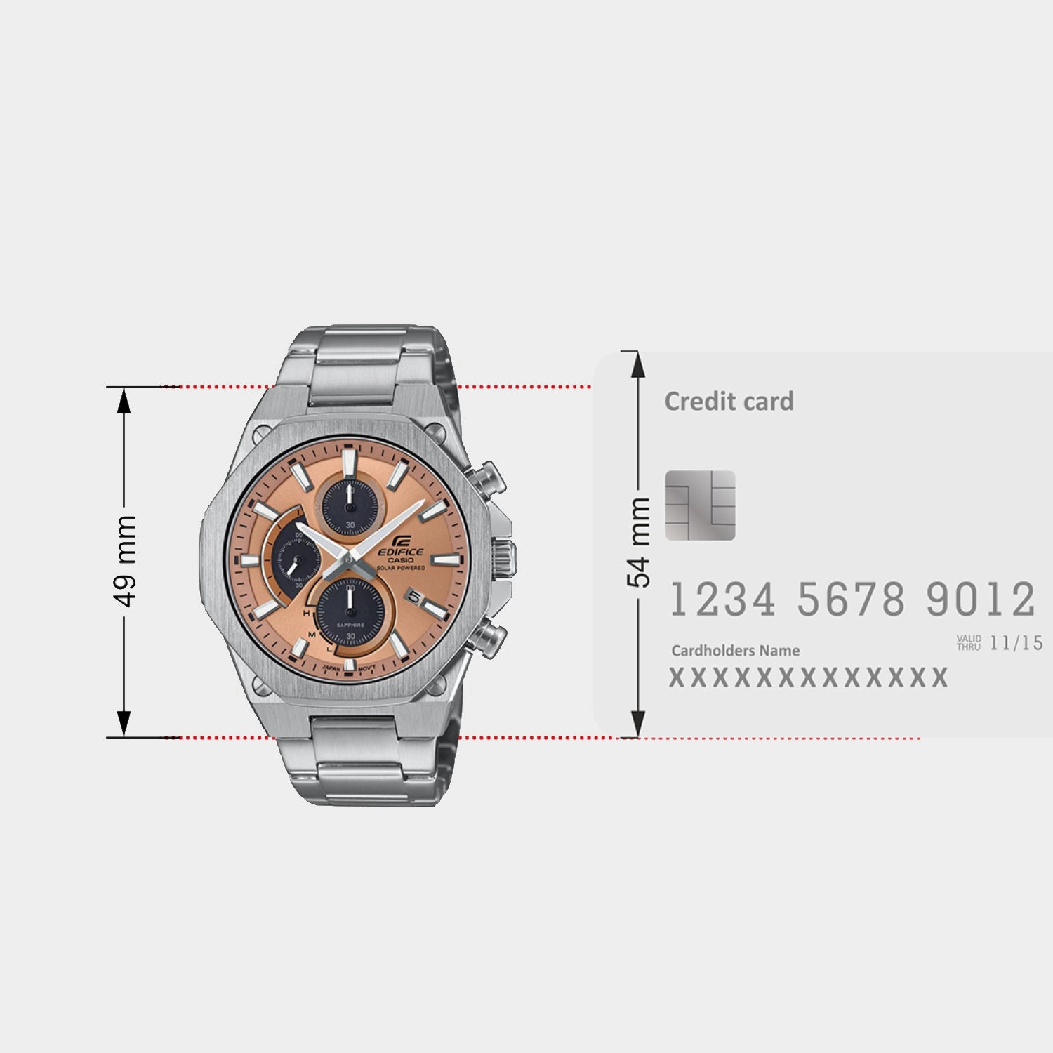 Edifice Men Quartz Orange Dial Chronograph Stainless Steel Watch EFS-S570D-5AUDF ED644