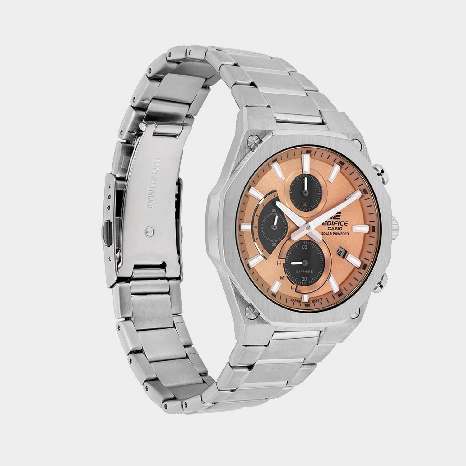 Edifice Men Quartz Orange Dial Chronograph Stainless Steel Watch EFS-S570D-5AUDF ED644