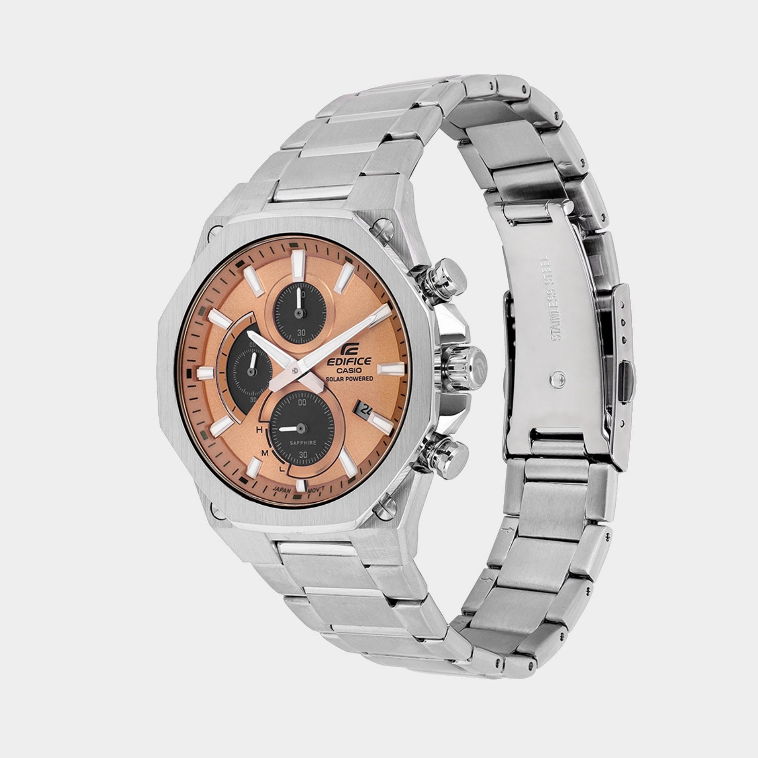 Edifice Men Quartz Orange Dial Chronograph Stainless Steel Watch EFS-S570D-5AUDF ED644