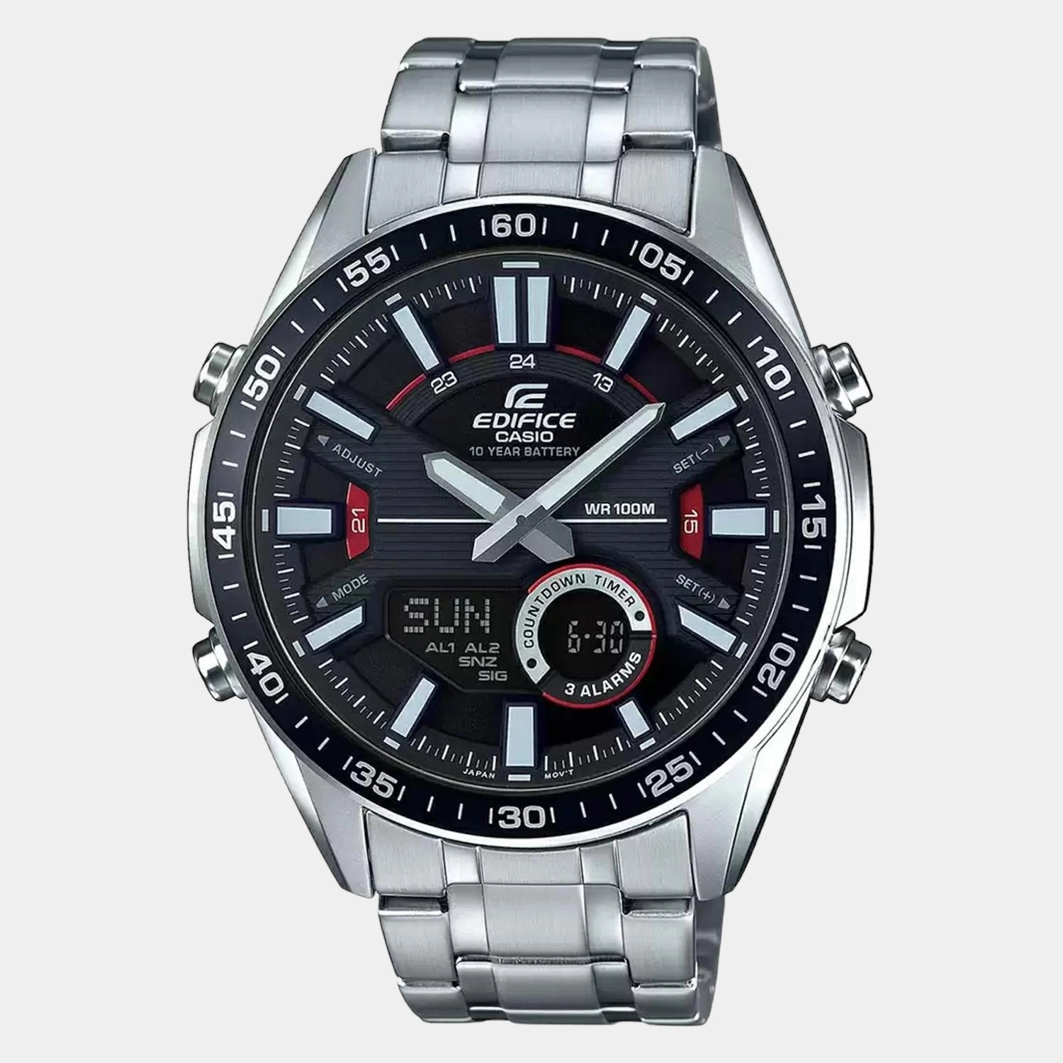 Edifice Men's Analog Stainless Steel Watch EX438 - EFV-C100D-1AVDF