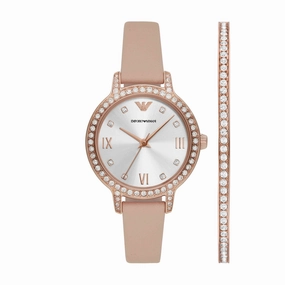 Emporio Armani Pink Analogue Watch AR80069SET