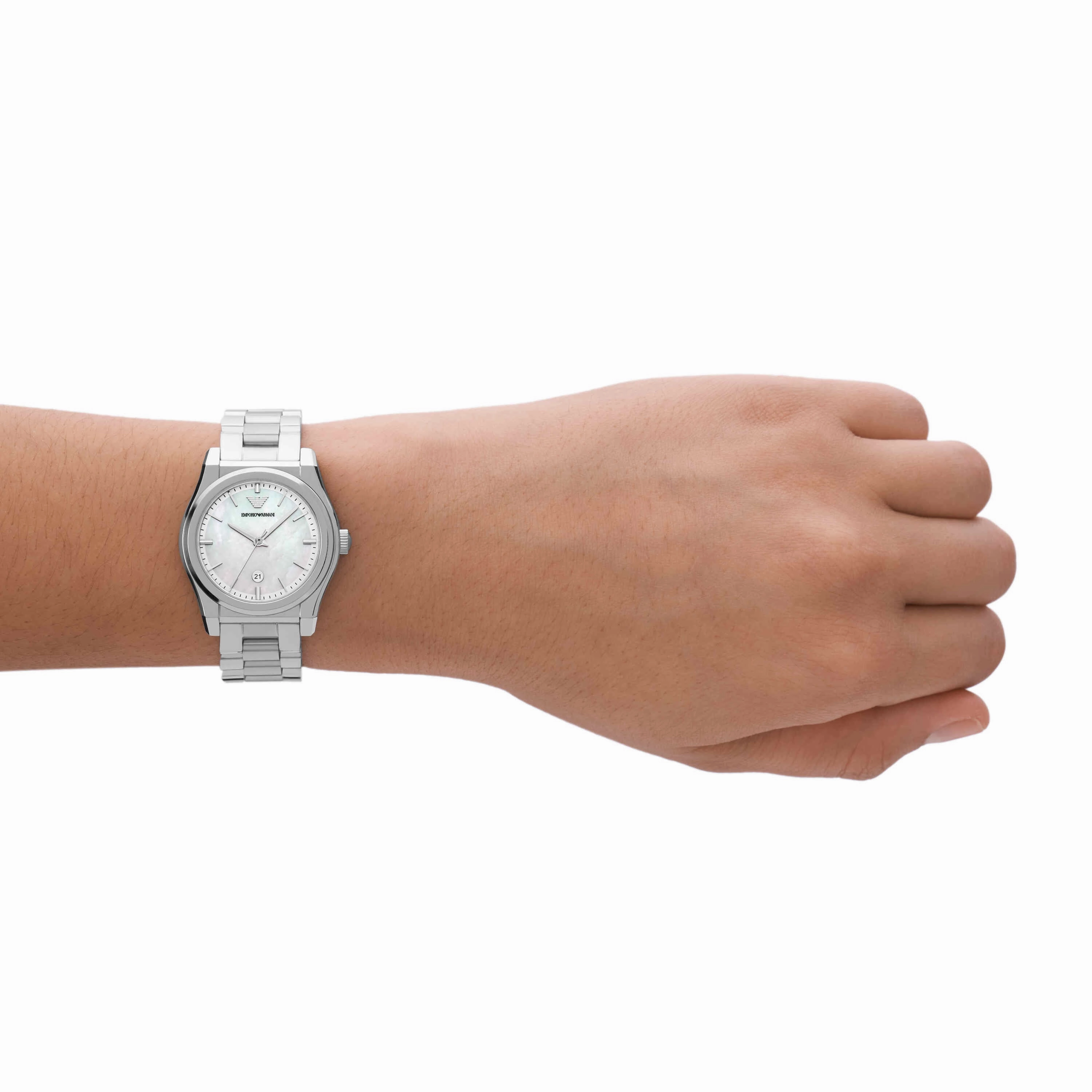 Emporio Armani Silver Tone Analogue Watch AR11557