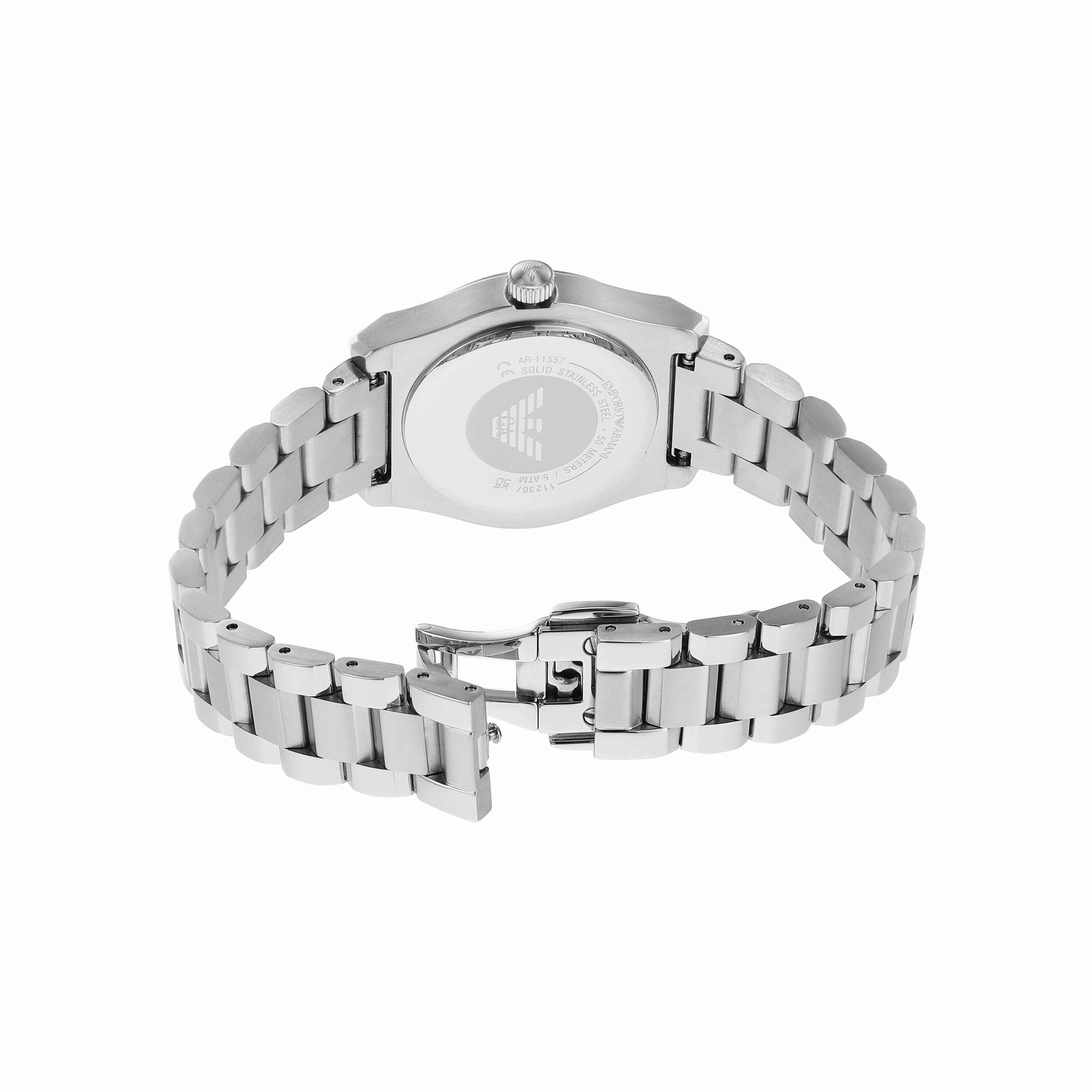 Emporio Armani Silver Tone Analogue Watch AR11557