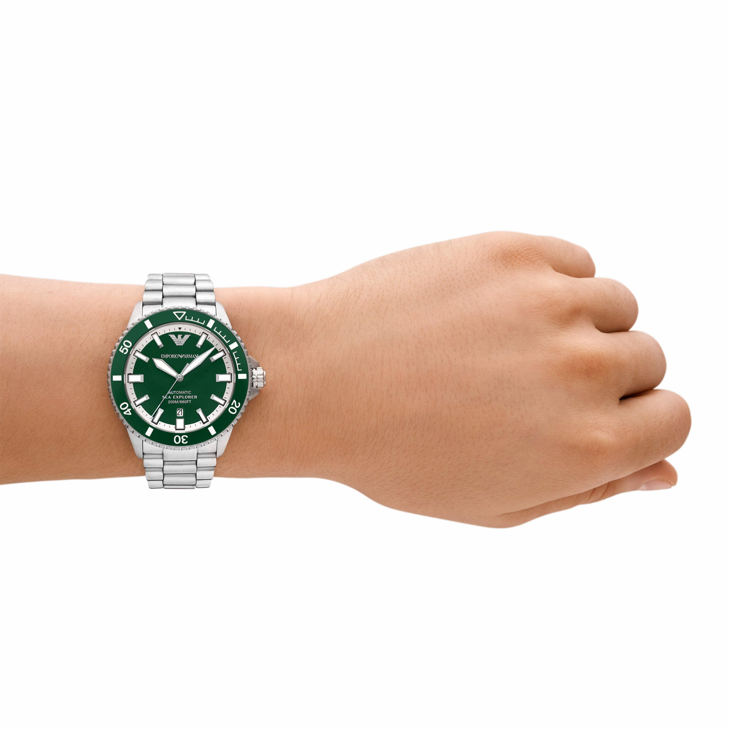 Emporio Armani Silver Tone Analogue Watch AR60080