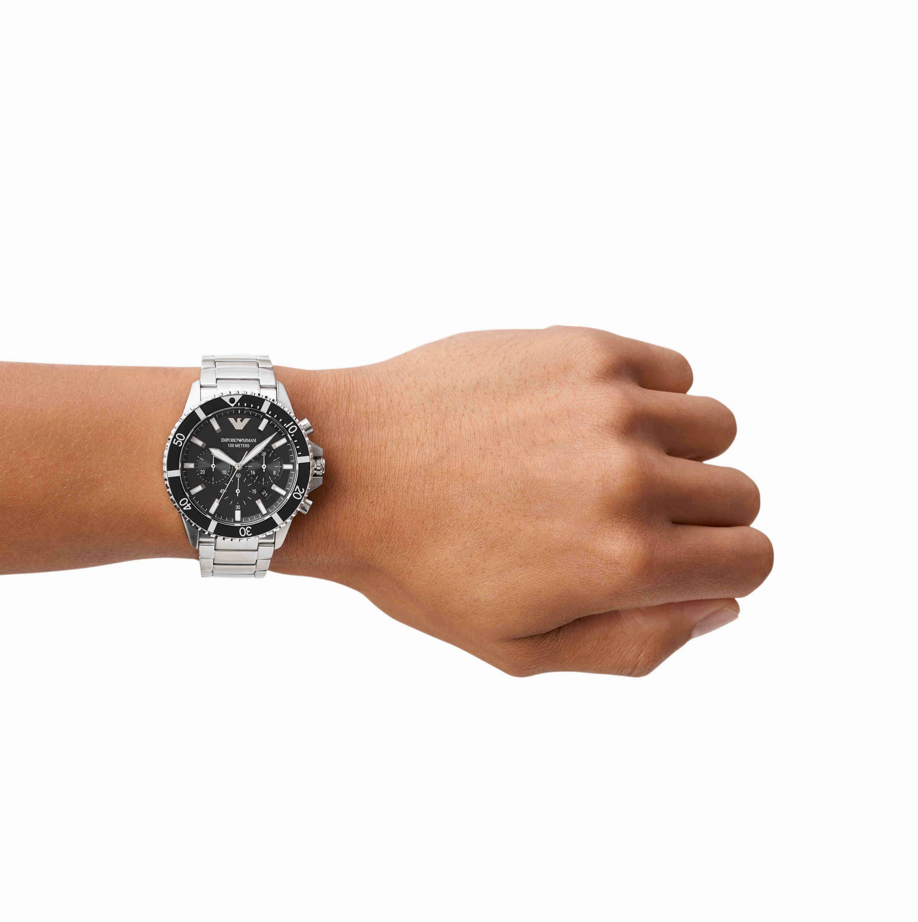 Emporio Armani Silver Tone Chronograph Watch AR11360