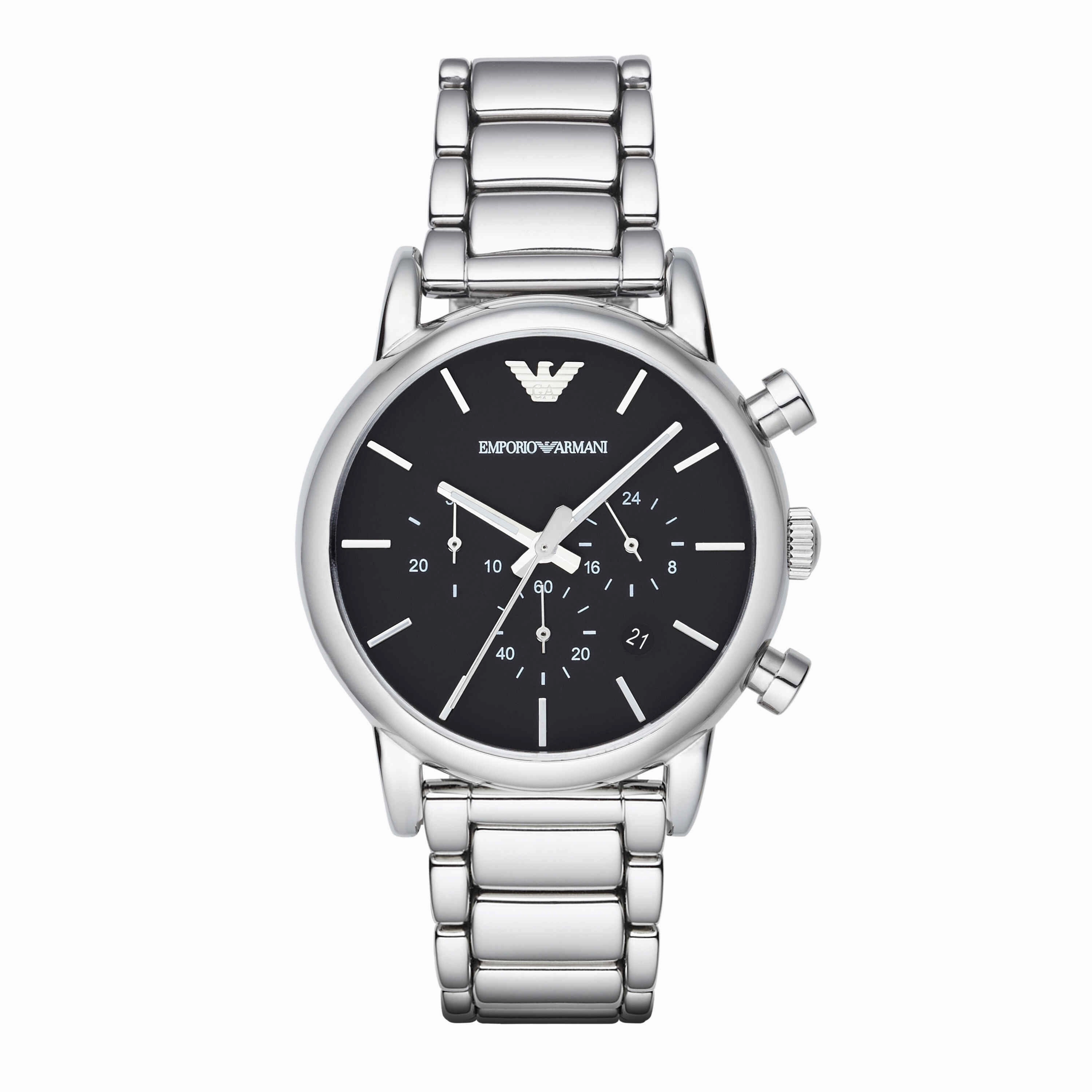 Emporio Armani Silver Tone Chronograph Watch AR1853