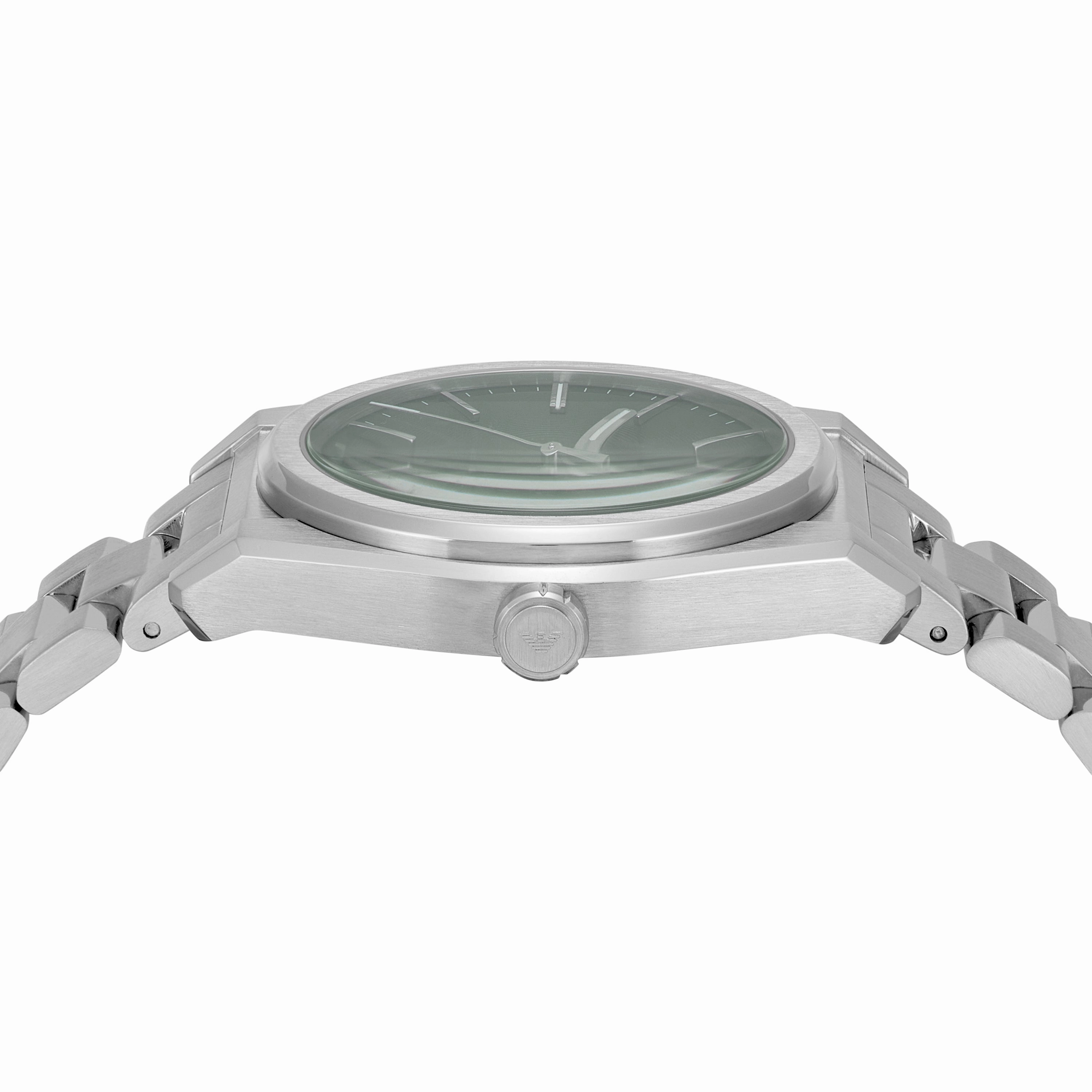 Emporio Armani Three-Hand Date Green Dial Stainless Steel Watch AR11621