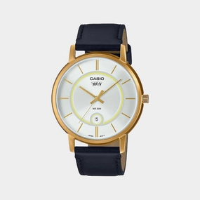 Enticer Men's Analog Leather Watch A2044 - MTP-B120GL-7AVDF