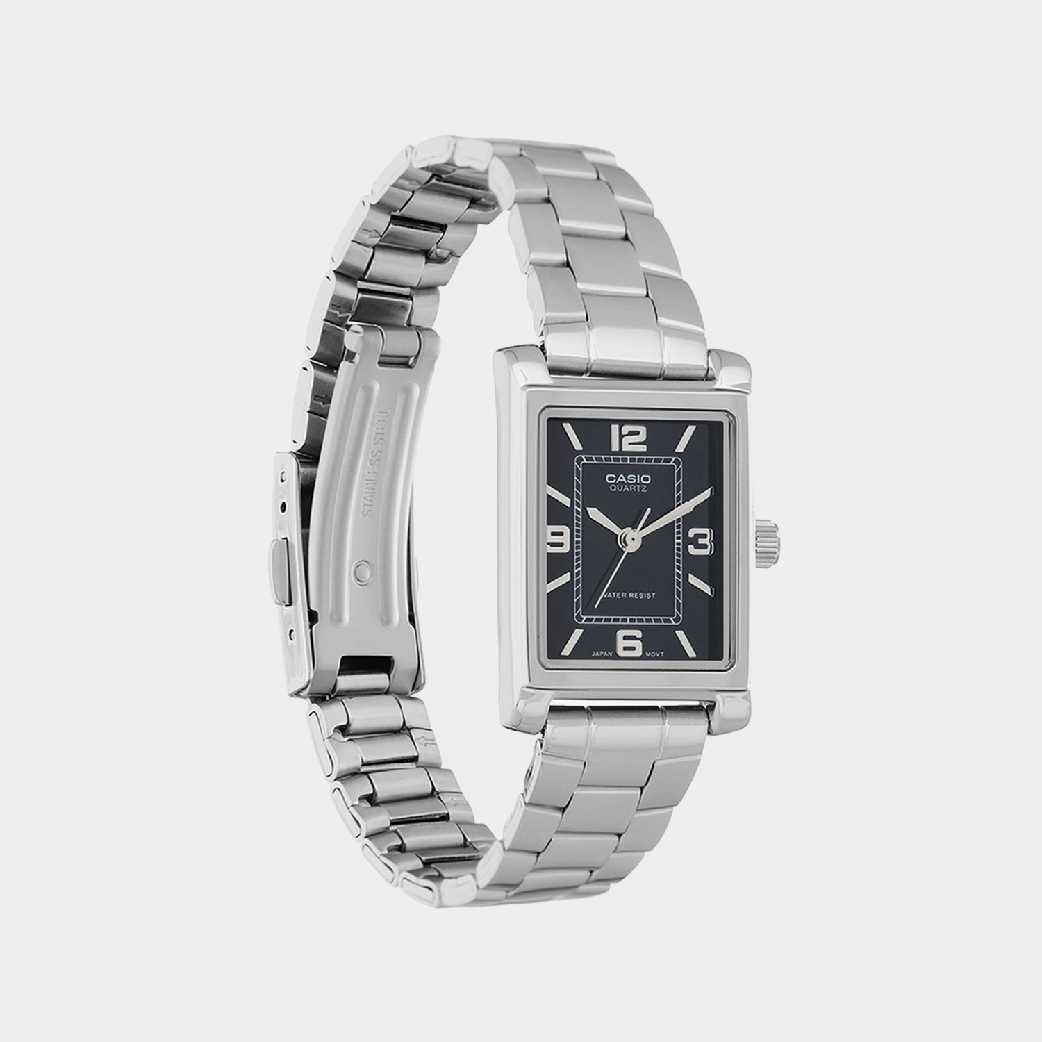 Enticer Women Quartz Black Dial Analog Stainless Steel Watch LTP-1234DD-1ADF - A2353