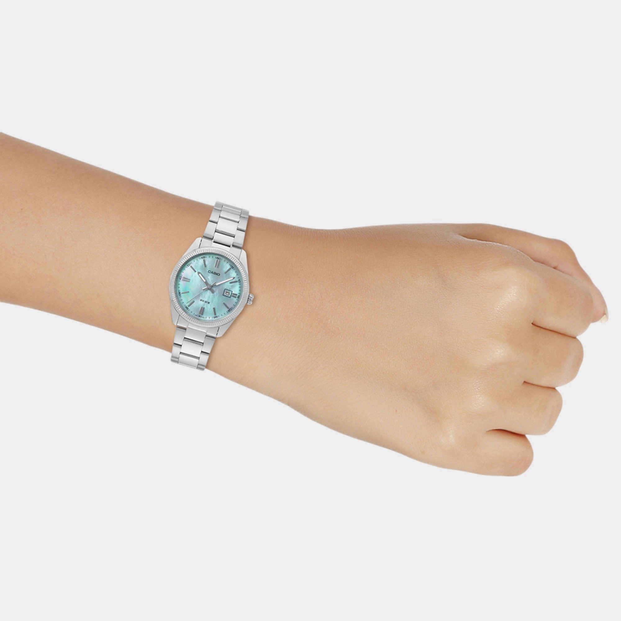 Enticer Women Quartz Blue Dial Analog Stainless Steel Watch LTP-1302DS-2AVDF A2363