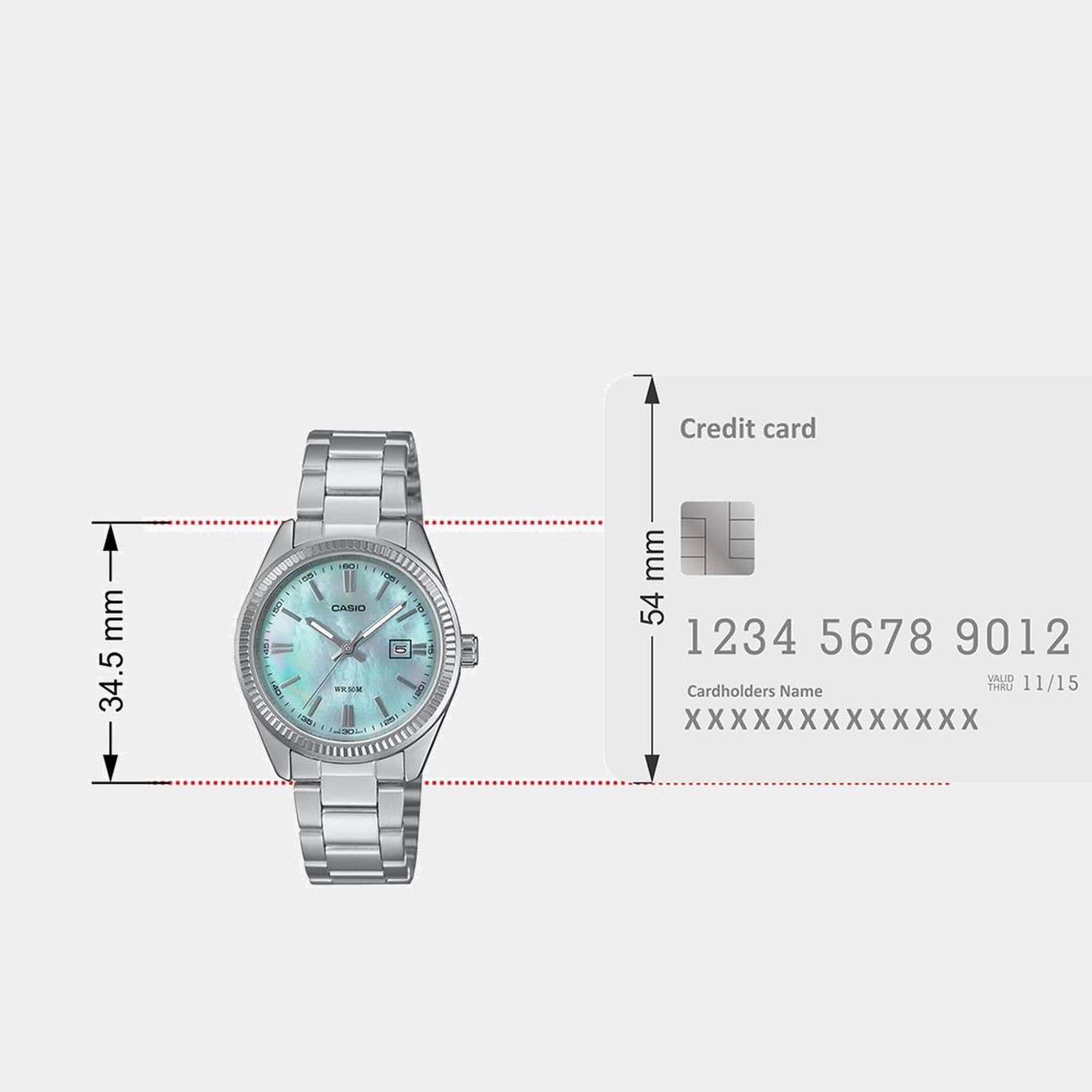 Enticer Women Quartz Blue Dial Analog Stainless Steel Watch LTP-1302DS-2AVDF A2363