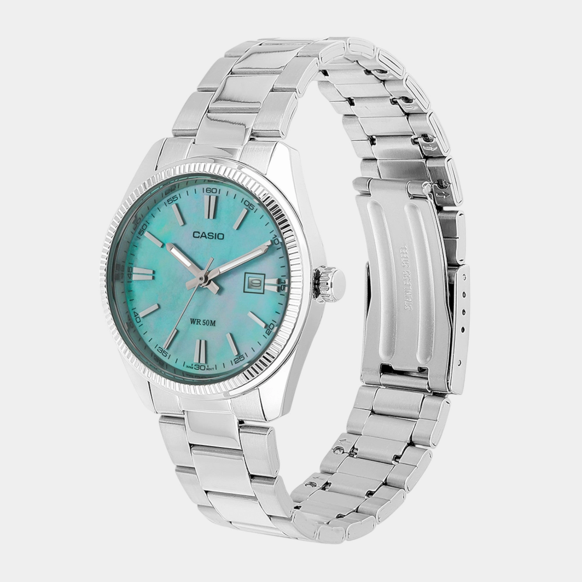 Enticer Women Quartz Blue Dial Analog Stainless Steel Watch LTP-1302DS-2AVDF A2363