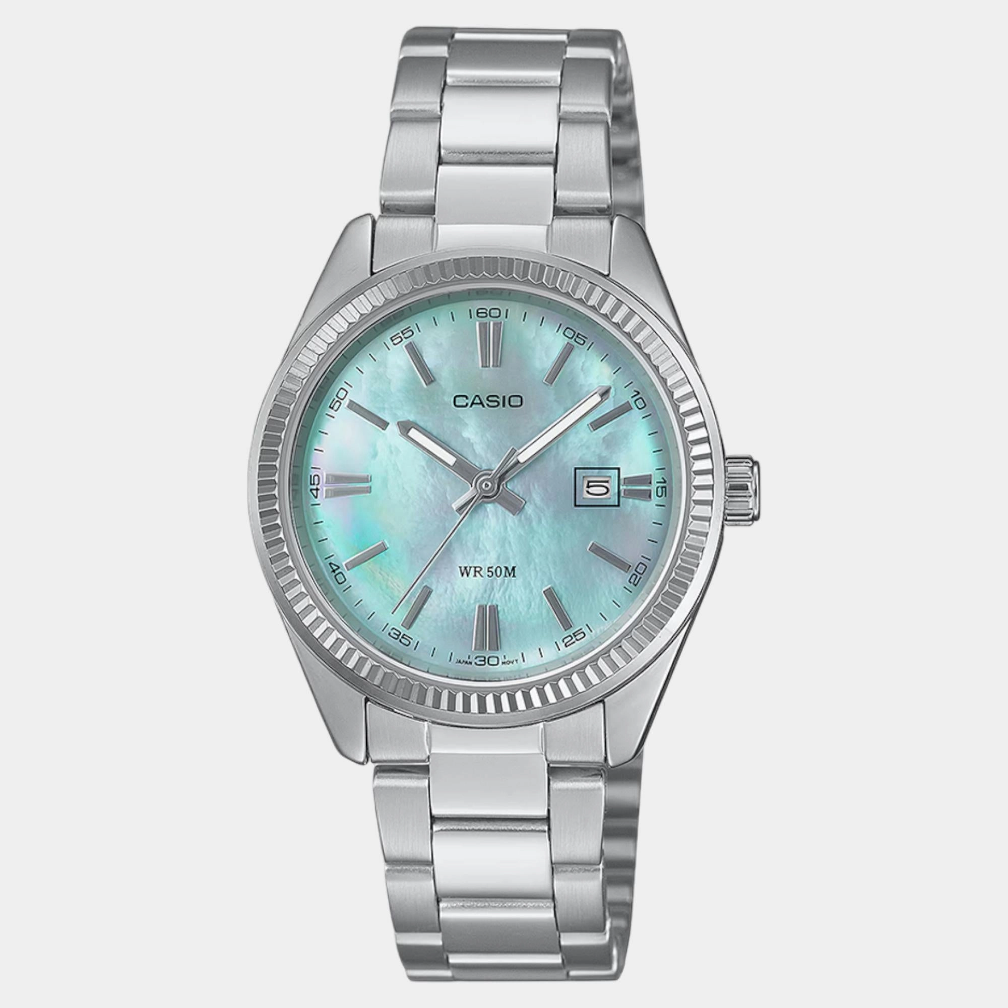 Enticer Women Quartz Blue Dial Analog Stainless Steel Watch LTP-1302DS-2AVDF A2363