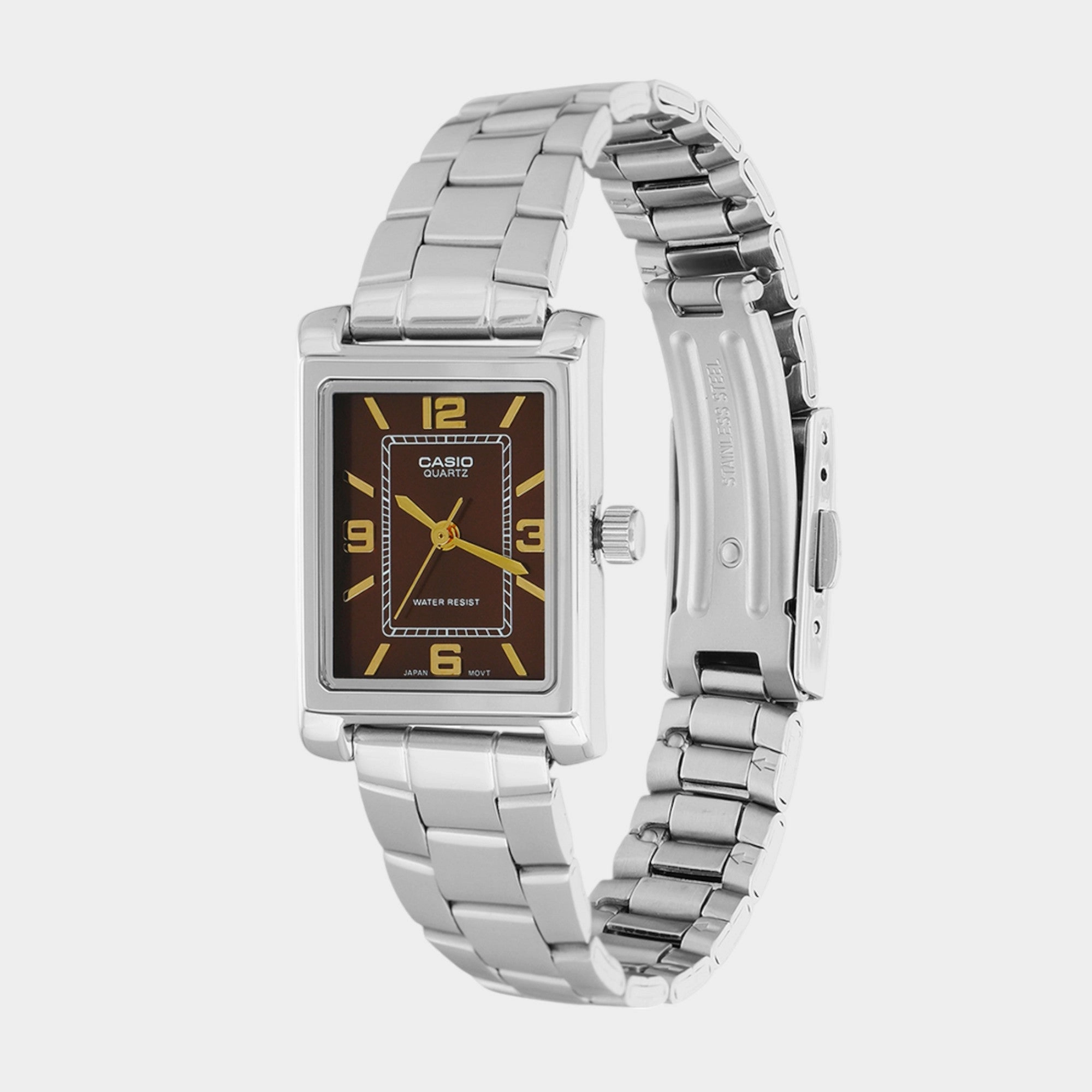 Enticer Women Quartz Brown Dial Analog Stainless Steel Watch LTP-1234DD-5ADF A2356