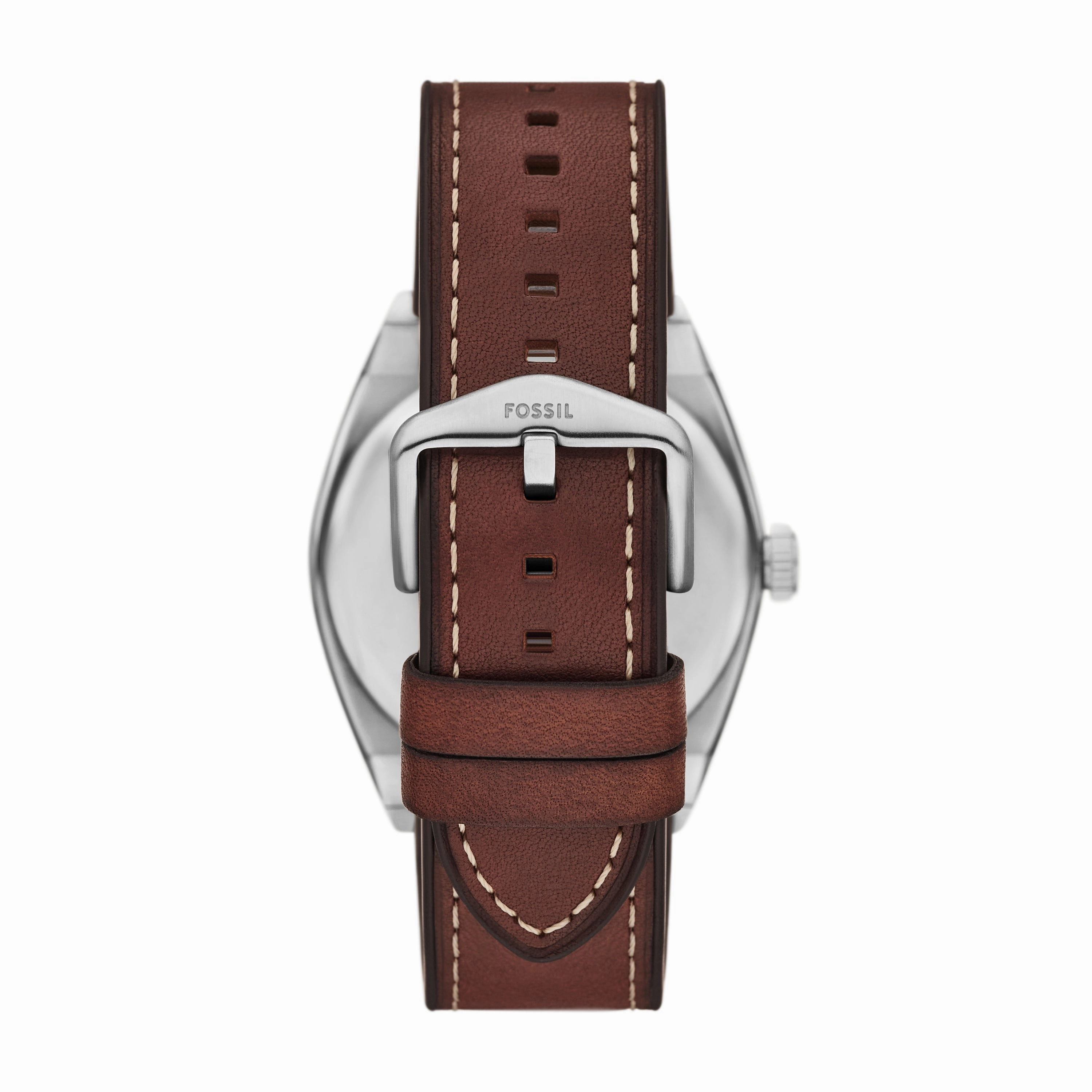 Everett Three-Hand Date Brown Leather Watch and Bracelet Set