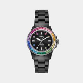 FB-01 Quartz Women Black Dial Analog Ceramic Watch CE1130