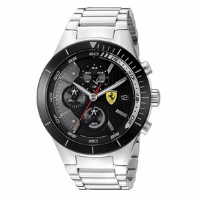 Ferrari Men's Chronograph Watch - Redrev Evo Black Dial Steel Bracelet | 830263